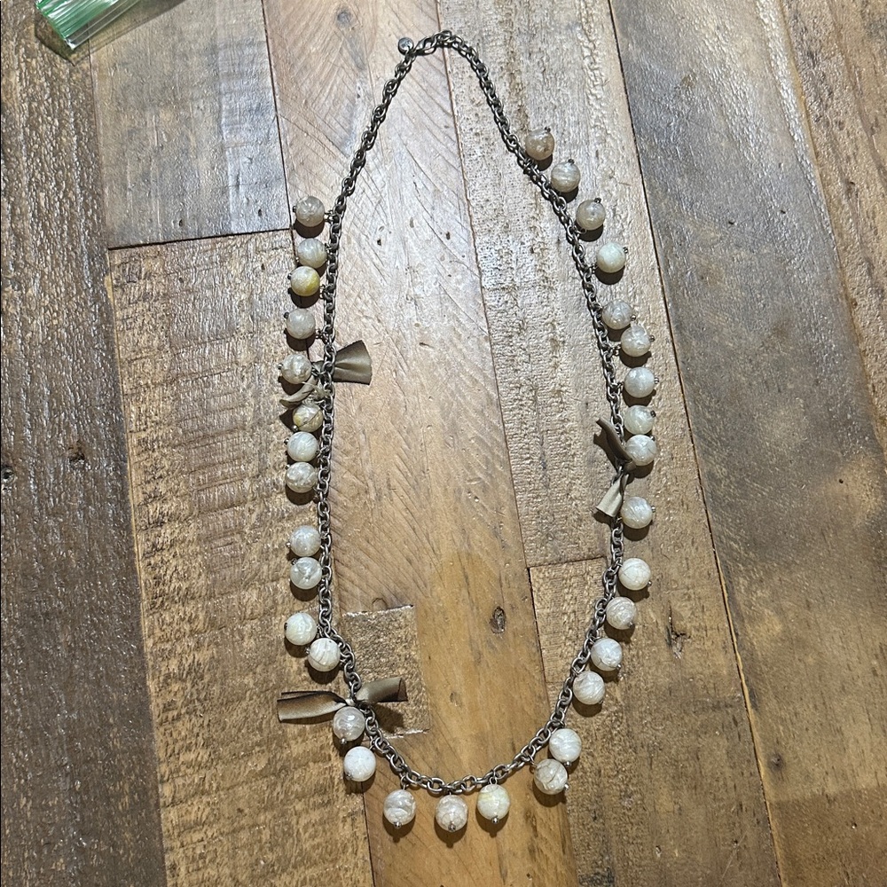Ann Taylor Loft - Beaded Necklace with Bow Accents